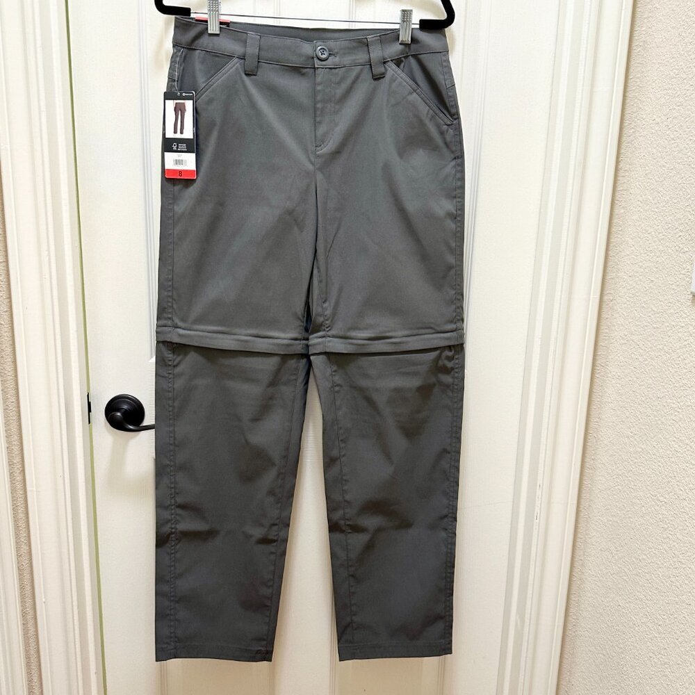 Eddie Bauer Women's Convertible Pant Size 8 Grey Adjustable Length UPF 50+ (NEW)
